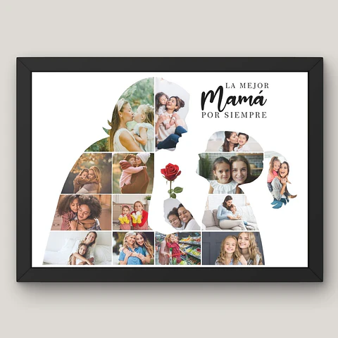✨ Cuadro Mosaico "La Mejor Mamá": Un Homenaje Eterno a vuestra Unión 👩‍👧🌹