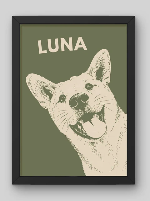 Cuadro "Bicolor Pet": El Retrato Minimalista y Elegante para tu Mejor Amigo 