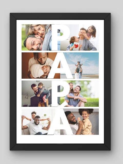 Cuadro Collage "PAPÁ": Nuestras Mejores Historias en una Palabra 