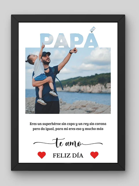 Cuadro Personalizado "Papá: Mi Superhéroe": Un Vistazo al Corazón