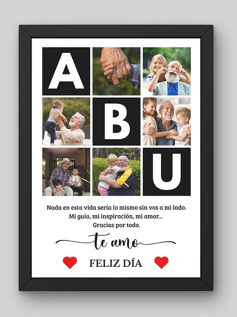 Cuadro Mosaico Personalizado "Letras de Abu" de Recuerdos