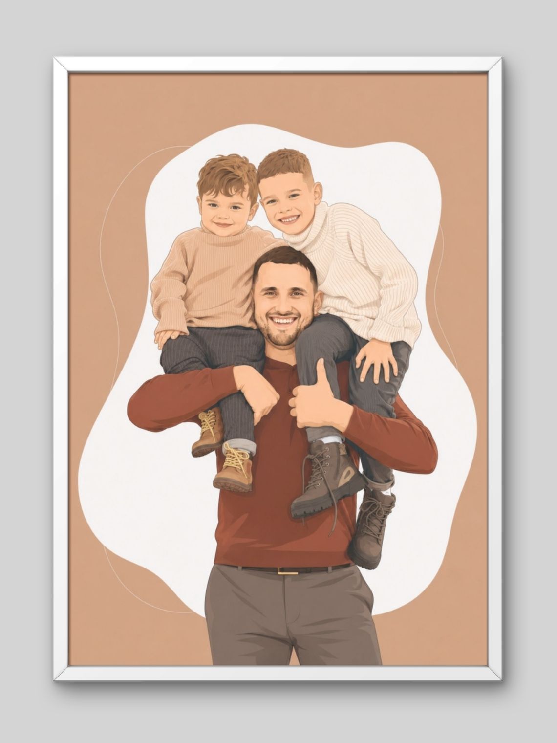 Cuadro Ilustración Personalizada Digital para Papá 2