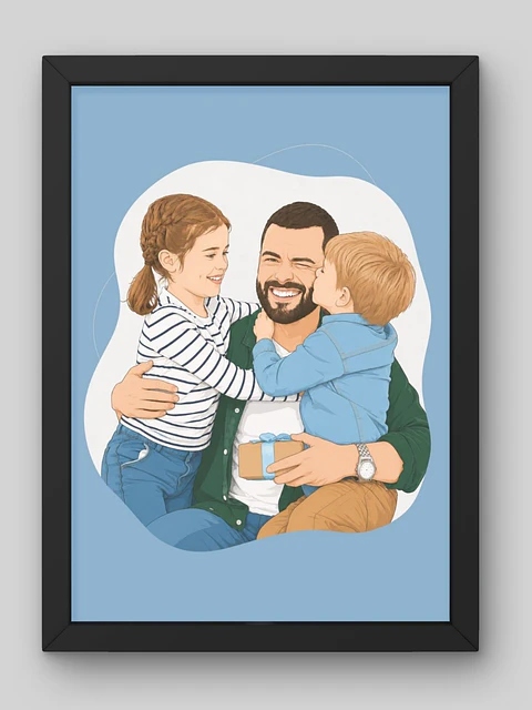 Cuadro Ilustración Personalizada Digital para Papá