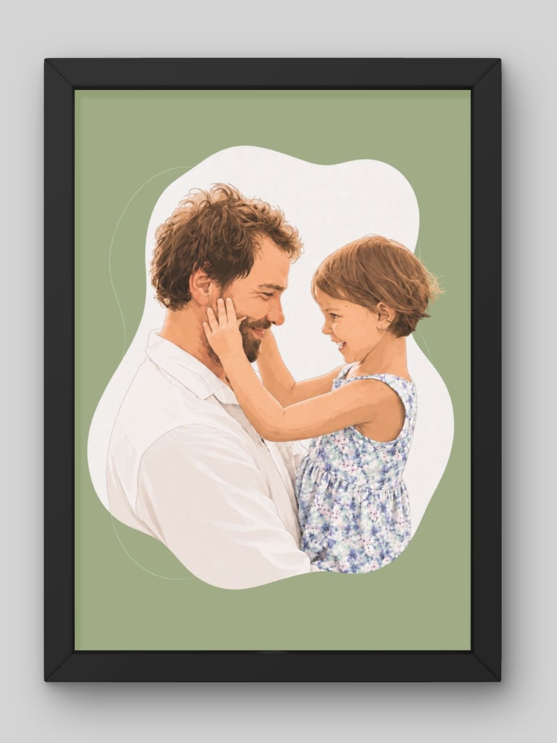 Cuadro Ilustración Personalizada Digital para Papá 3