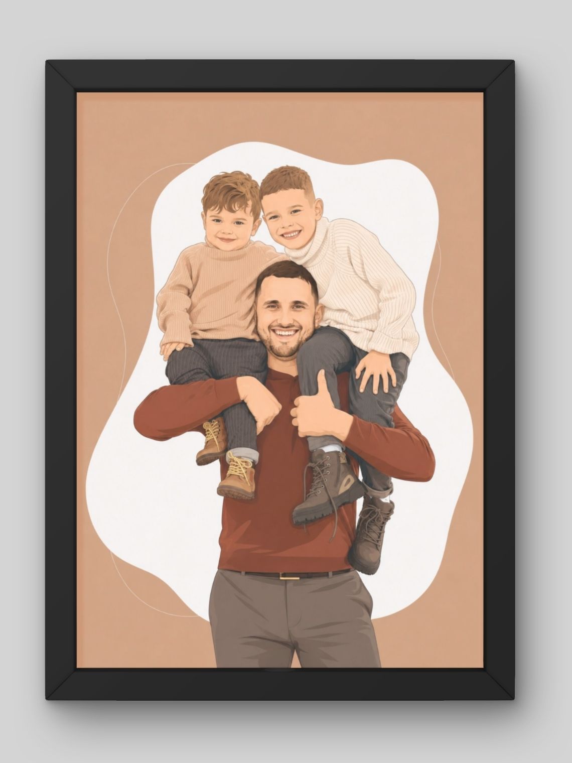 Cuadro Ilustración Personalizada Digital para Papá 5