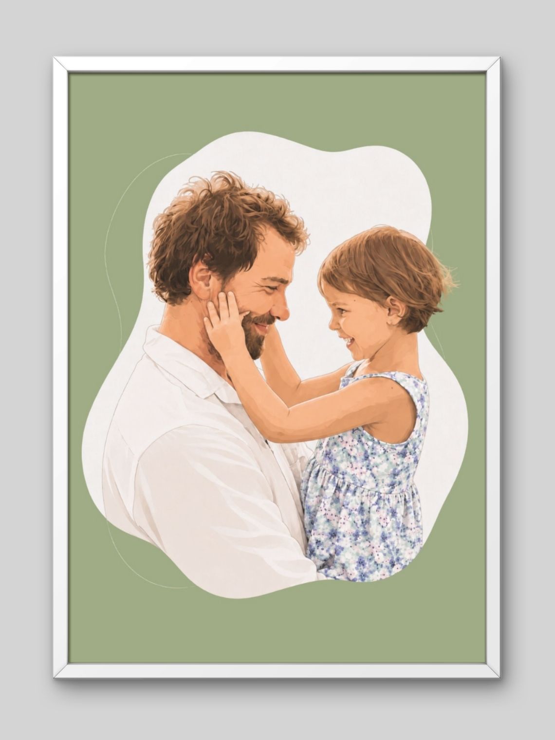 Cuadro Ilustración Personalizada Digital para Papá 6