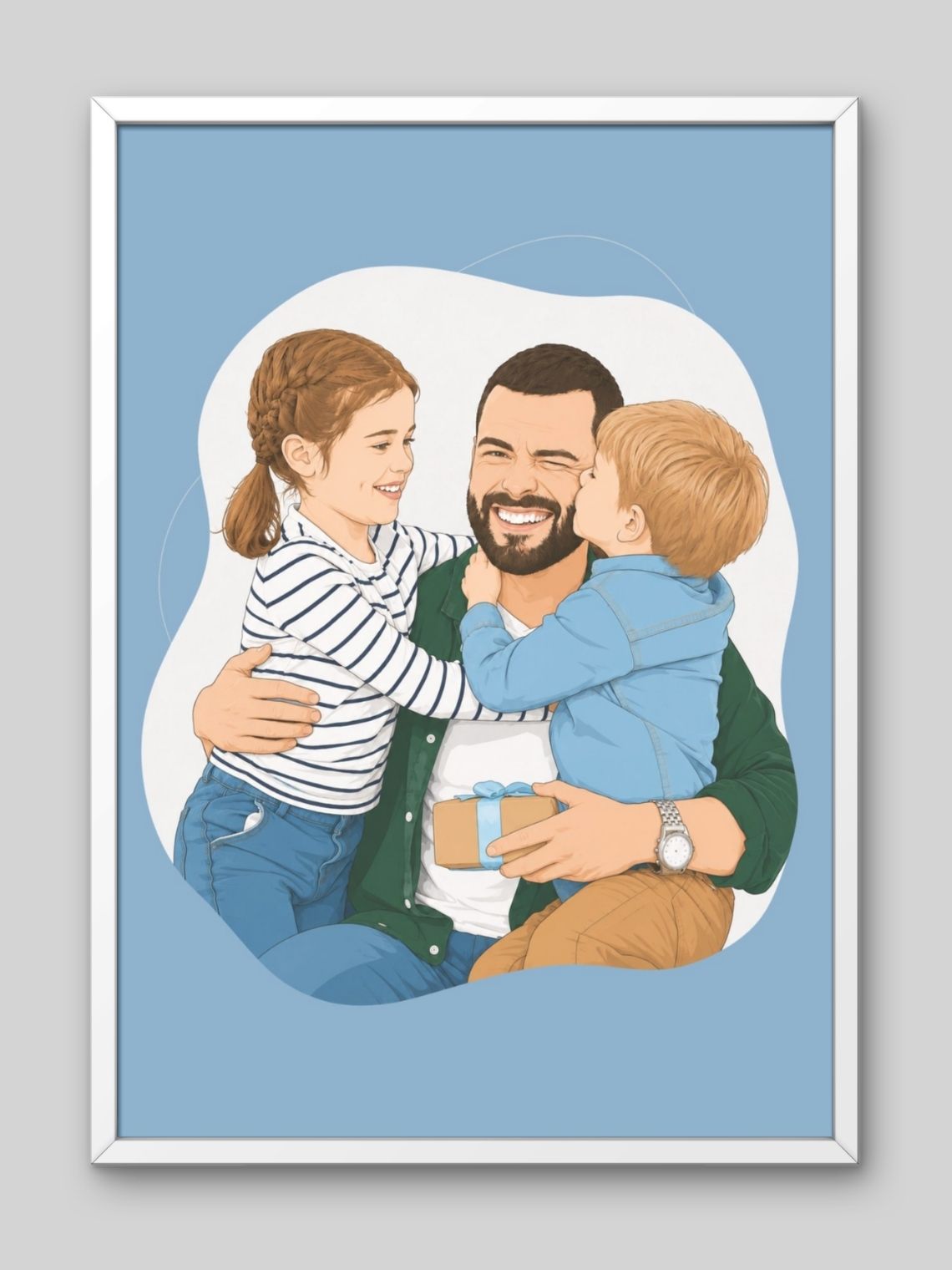 Cuadro Ilustración Personalizada Digital para Papá 4