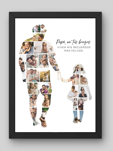 Cuadro Mosaico Personalizado Silueta de Hija y Papá