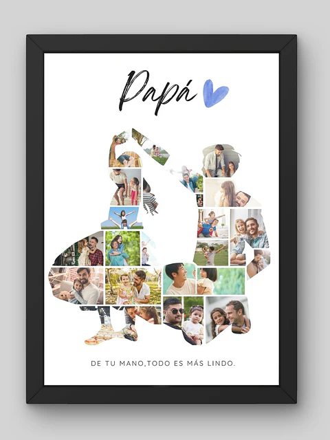 Cuadro Mosaico Personalizado Silueta de la Mano de Papá