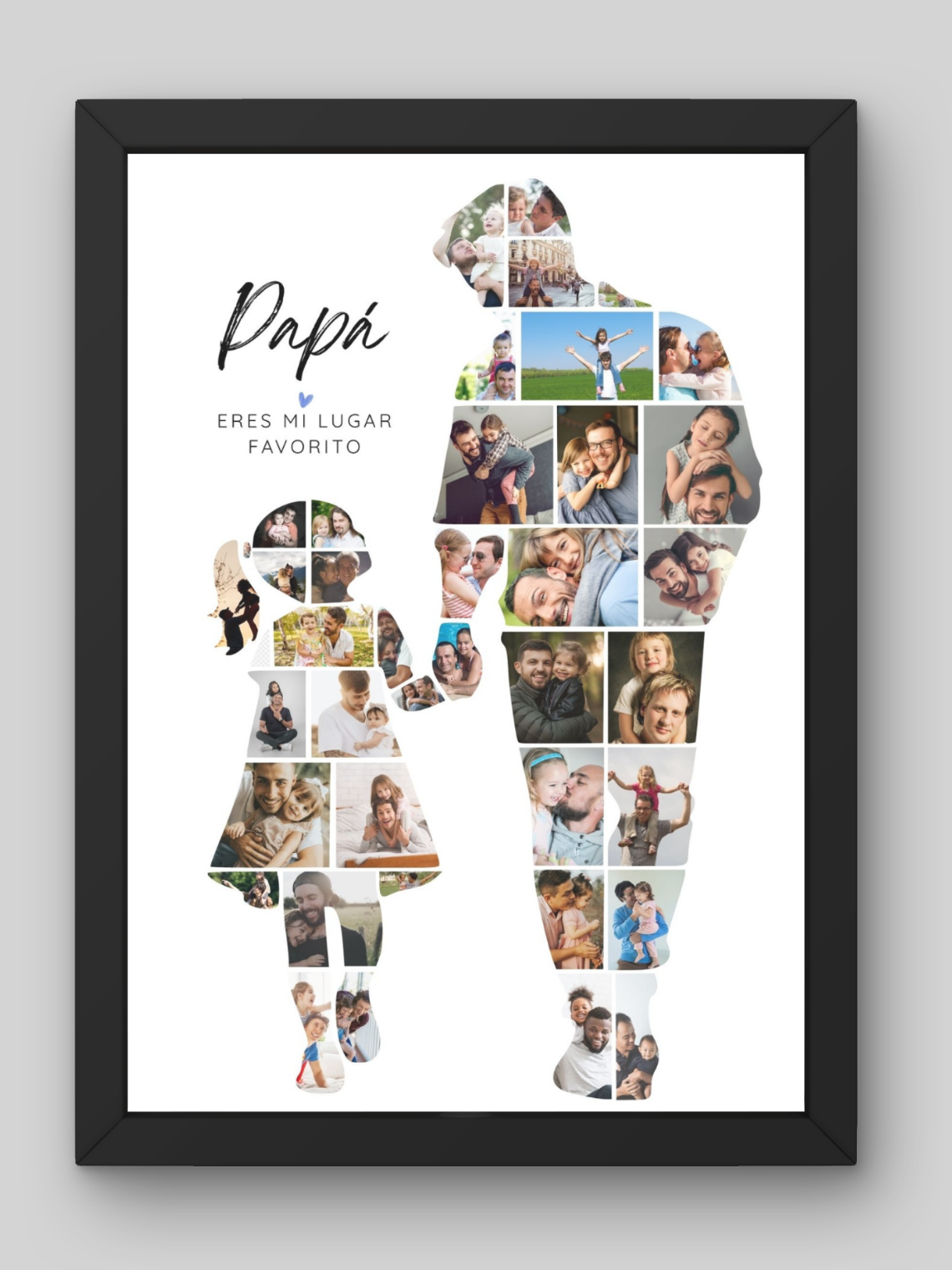 Cuadro Mosaico Personalizado Silueta Papá Lugar Favorito 1