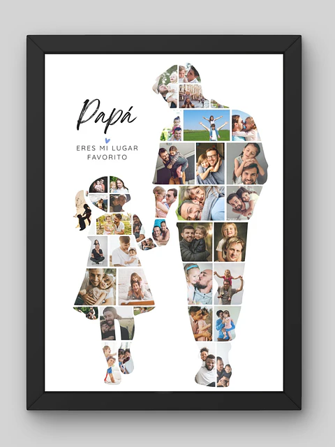 Cuadro Mosaico Personalizado Silueta Papá Lugar Favorito