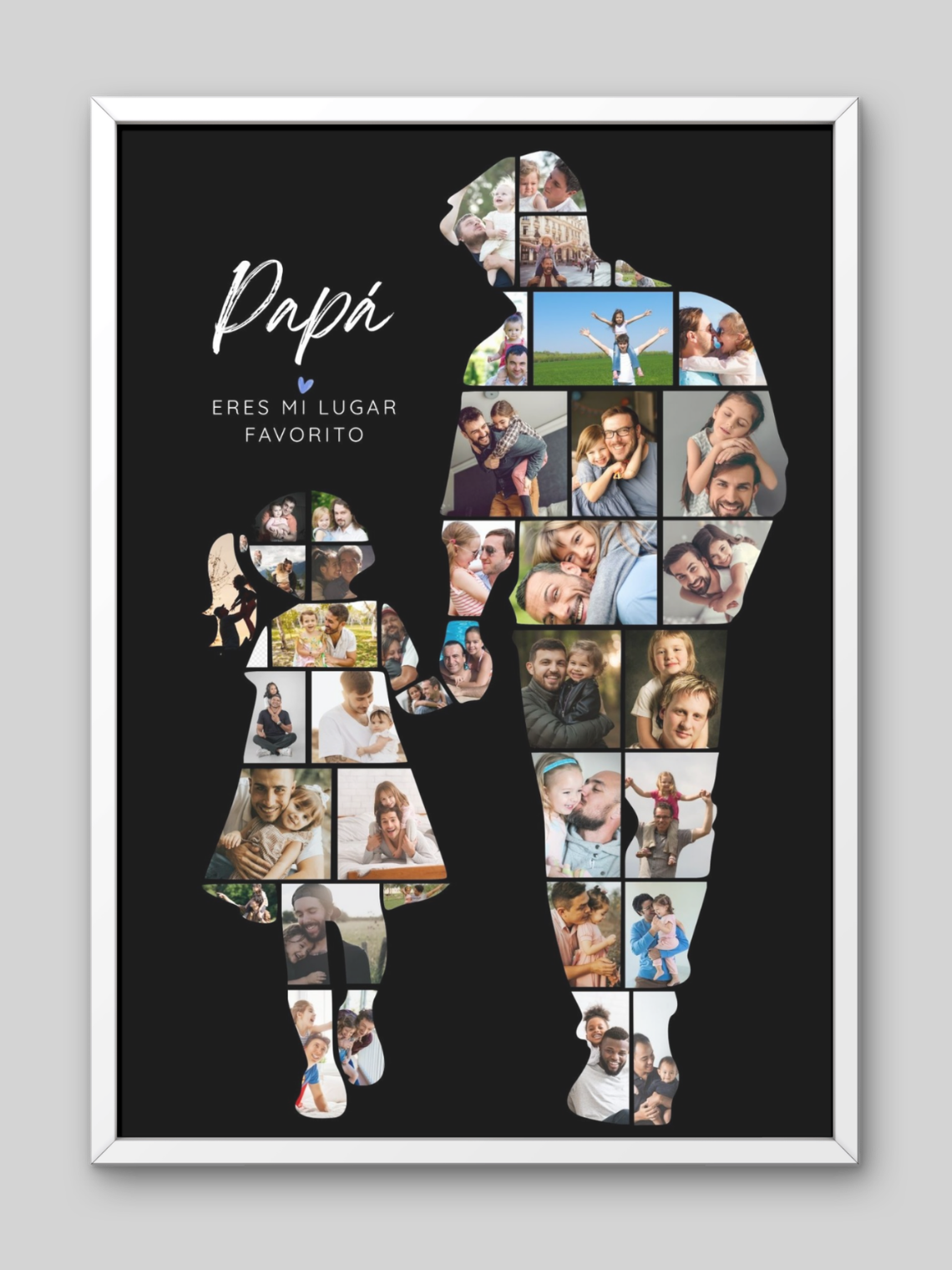 Cuadro Mosaico Personalizado Silueta Papá Lugar Favorito 2