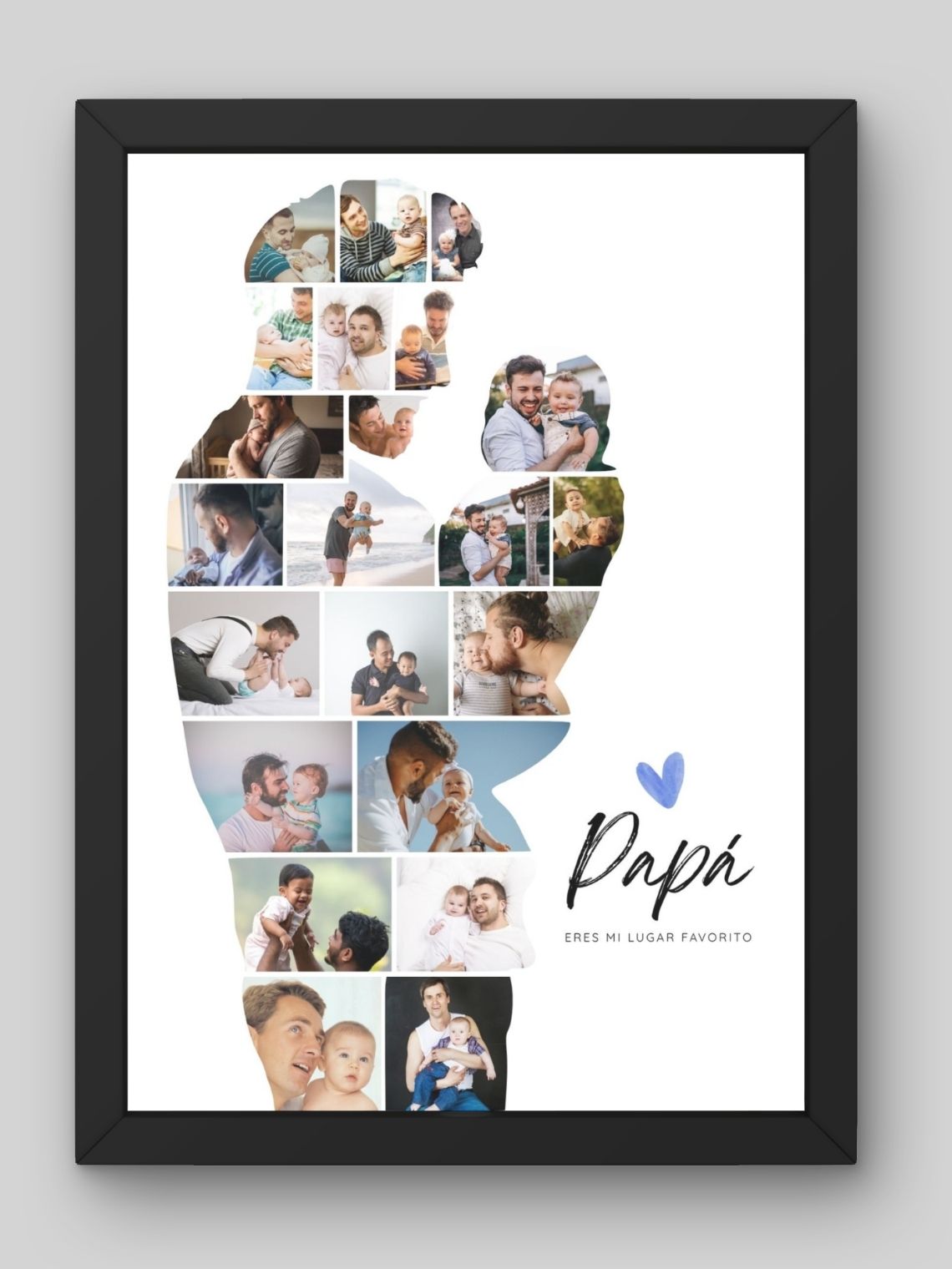Cuadro Mosaico Personalizado Silueta de Papá y Bebé 1
