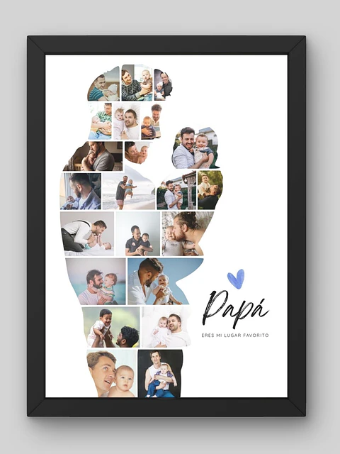 Cuadro Mosaico Personalizado Silueta de Papá y Bebé