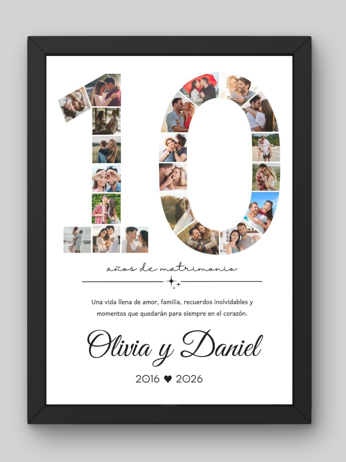 Cuadro Collage Personalizado 10 Años Aniversario  1