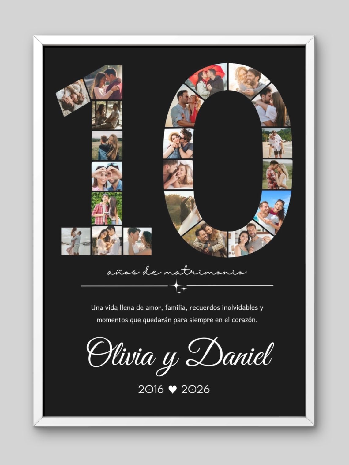 Cuadro Collage Personalizado 10 Años Aniversario  2