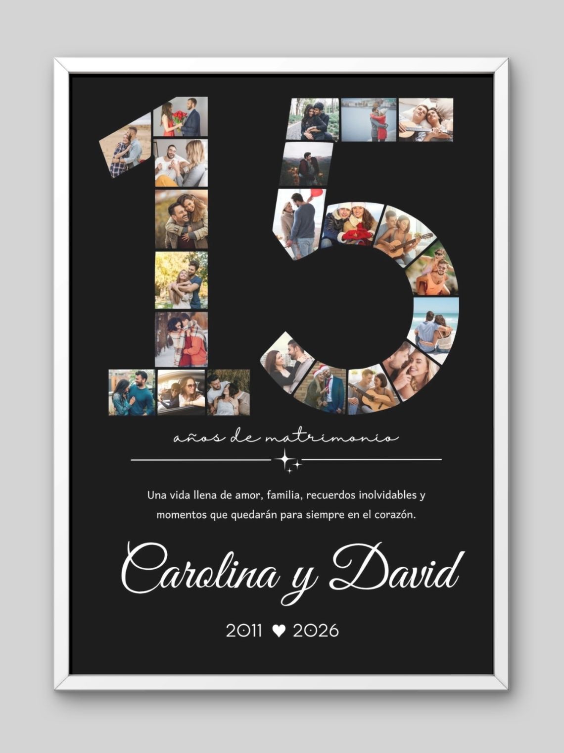 Cuadro Collage Personalizado 15 Años Aniversario  2