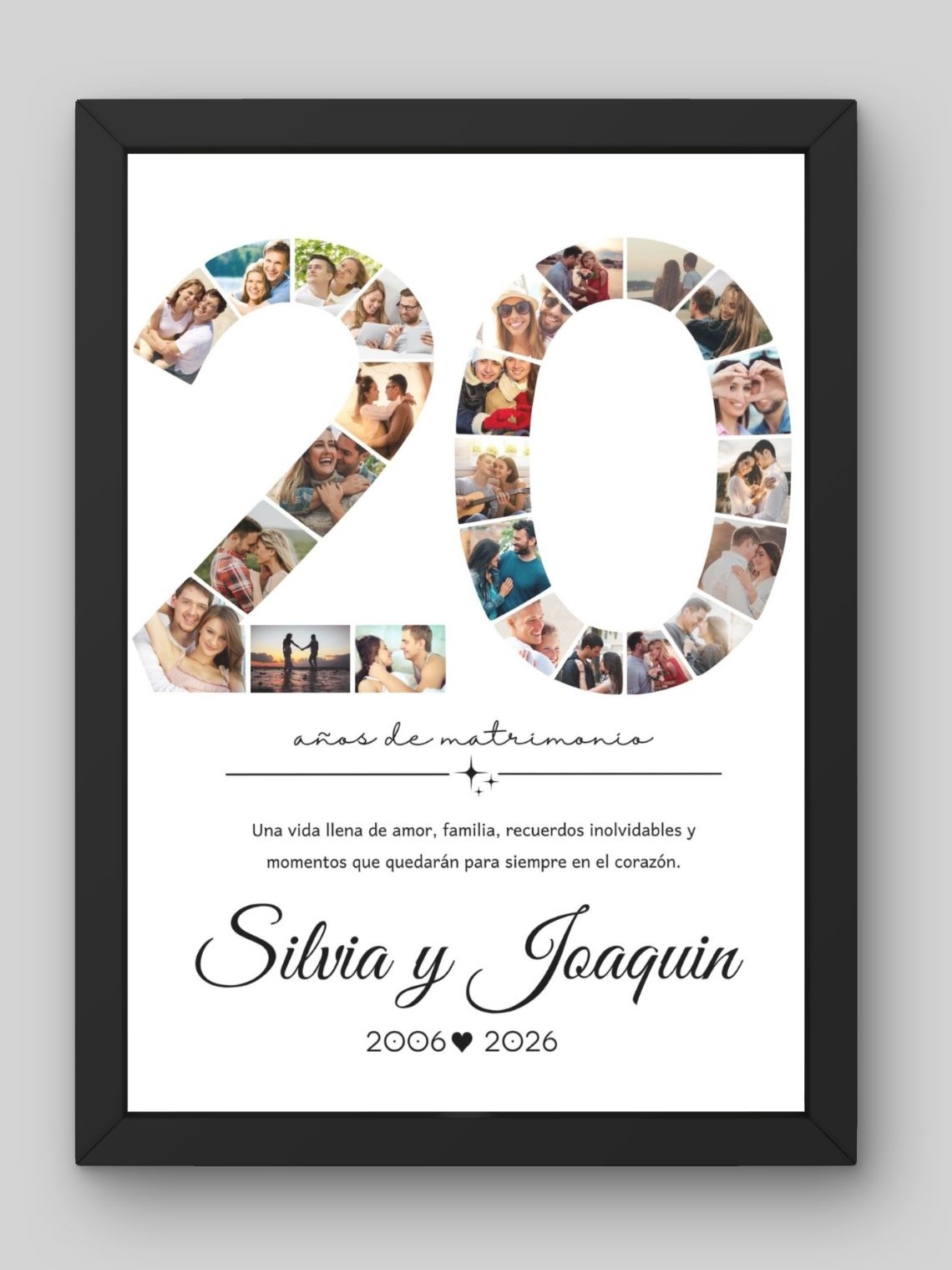 Cuadro Collage Personalizado 20 Años Aniversario 1