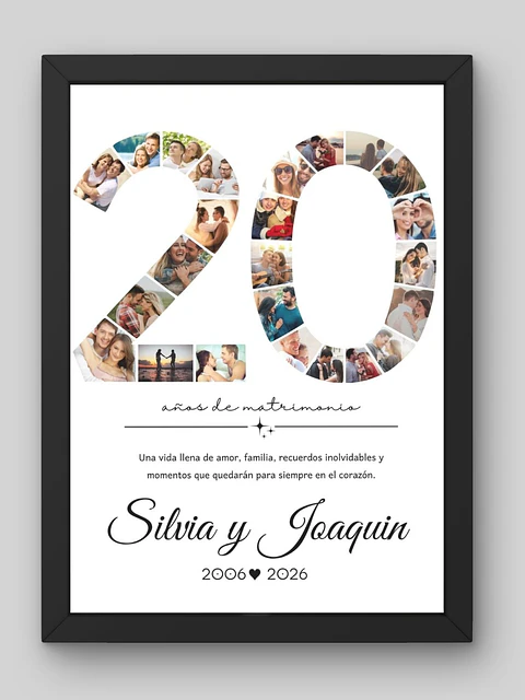 Cuadro Collage Personalizado 20 Años Aniversario