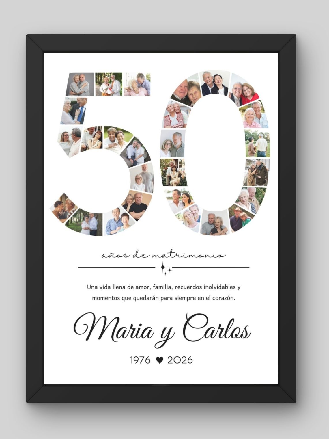 Cuadro Collage Personalizado 50 Años Aniversario  1