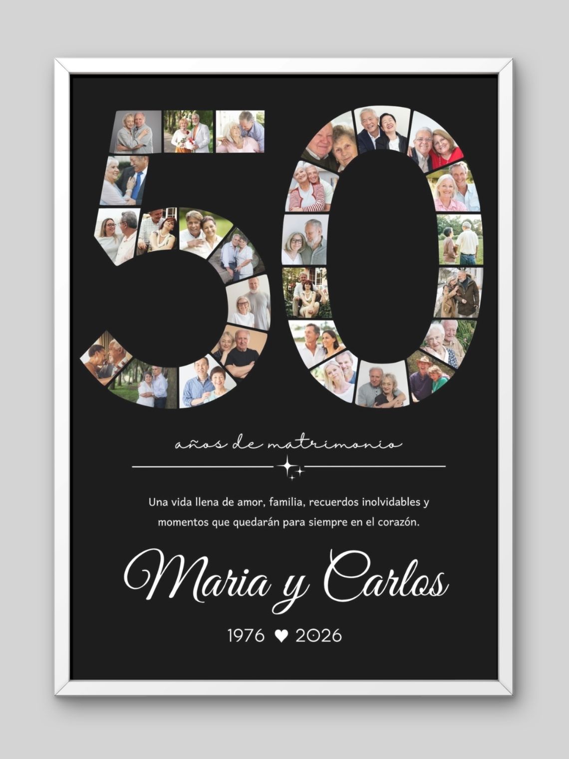 Cuadro Collage Personalizado 50 Años Aniversario  2