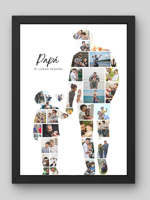 Cuadro Mosaico Personalizado Silueta Padre e Hijo