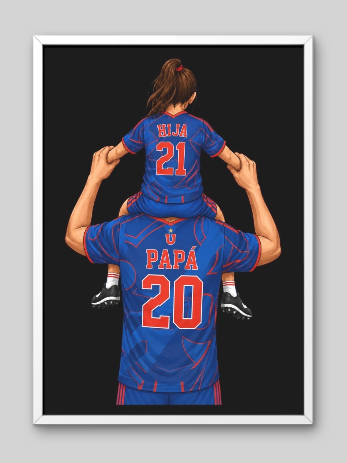 Cuadro Ilustración Personalizada Familia Futbolera  5