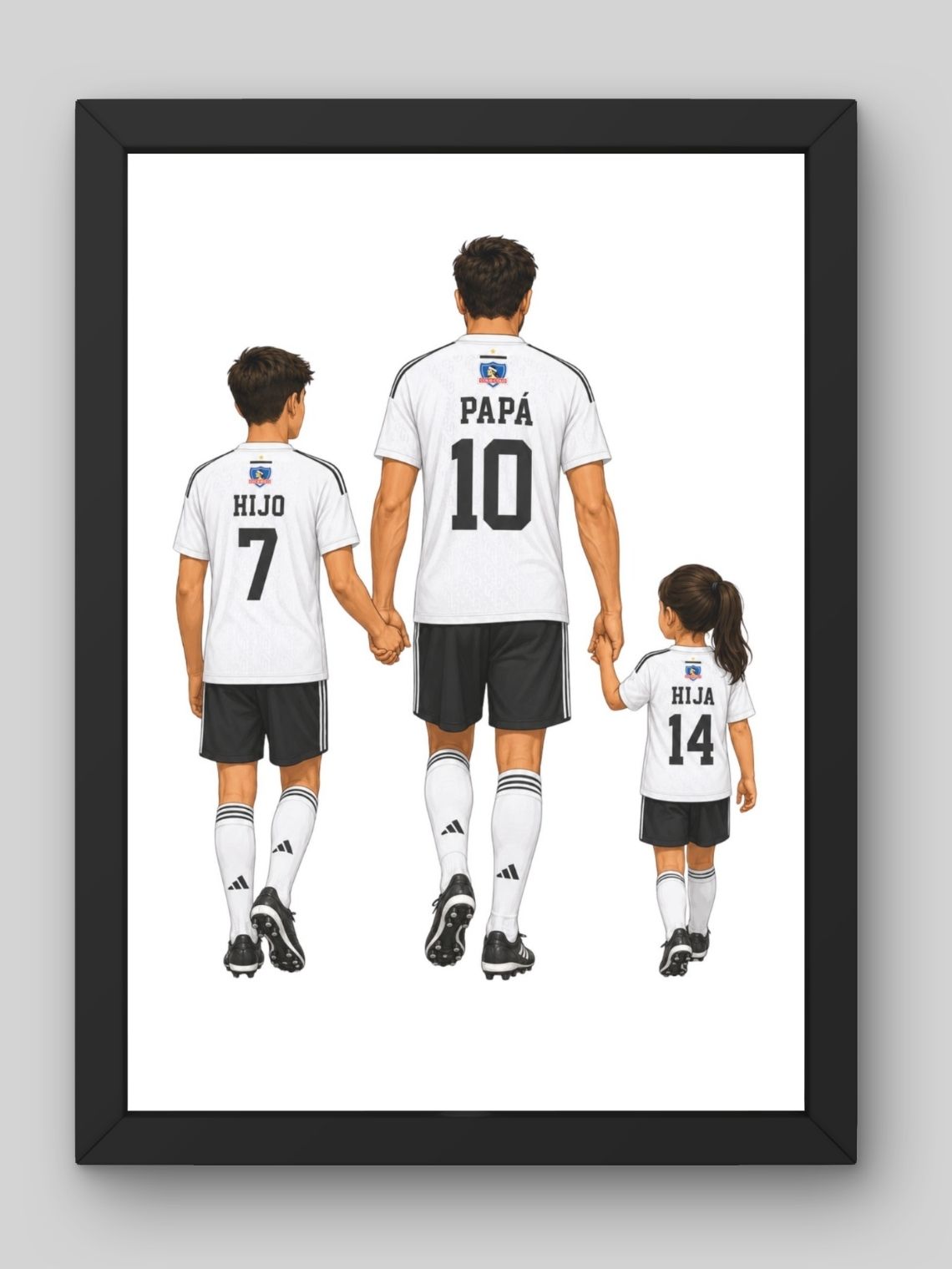 Cuadro Ilustración Personalizada Familia Futbolera  6
