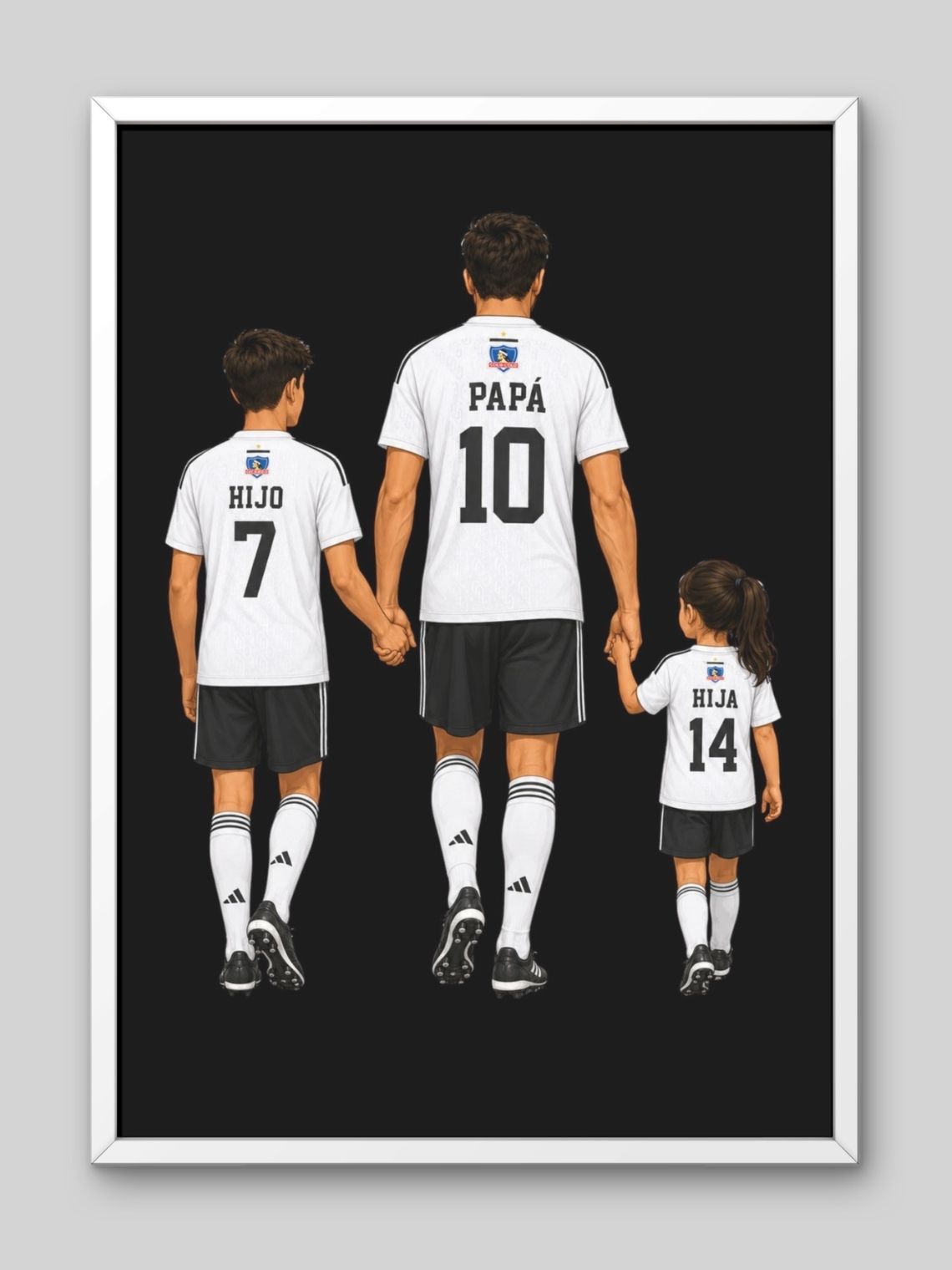 Cuadro Ilustración Personalizada Familia Futbolera  2