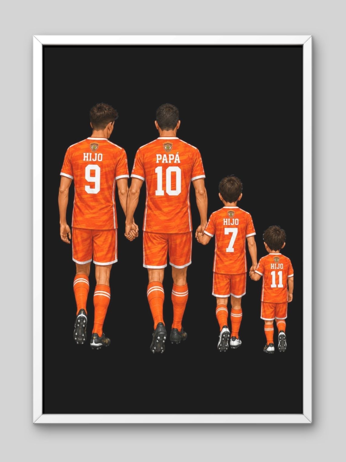 Cuadro Ilustración Personalizada Familia Futbolera  7