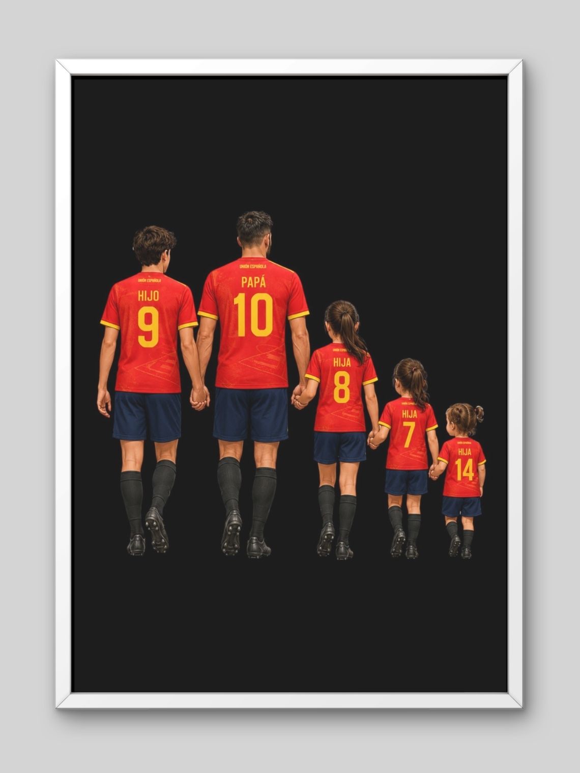 Cuadro Ilustración Personalizada Familia Futbolera  4