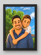 Cuadro Retrato Personalizado Papá Estilo Película Pixar - Miniatura 1