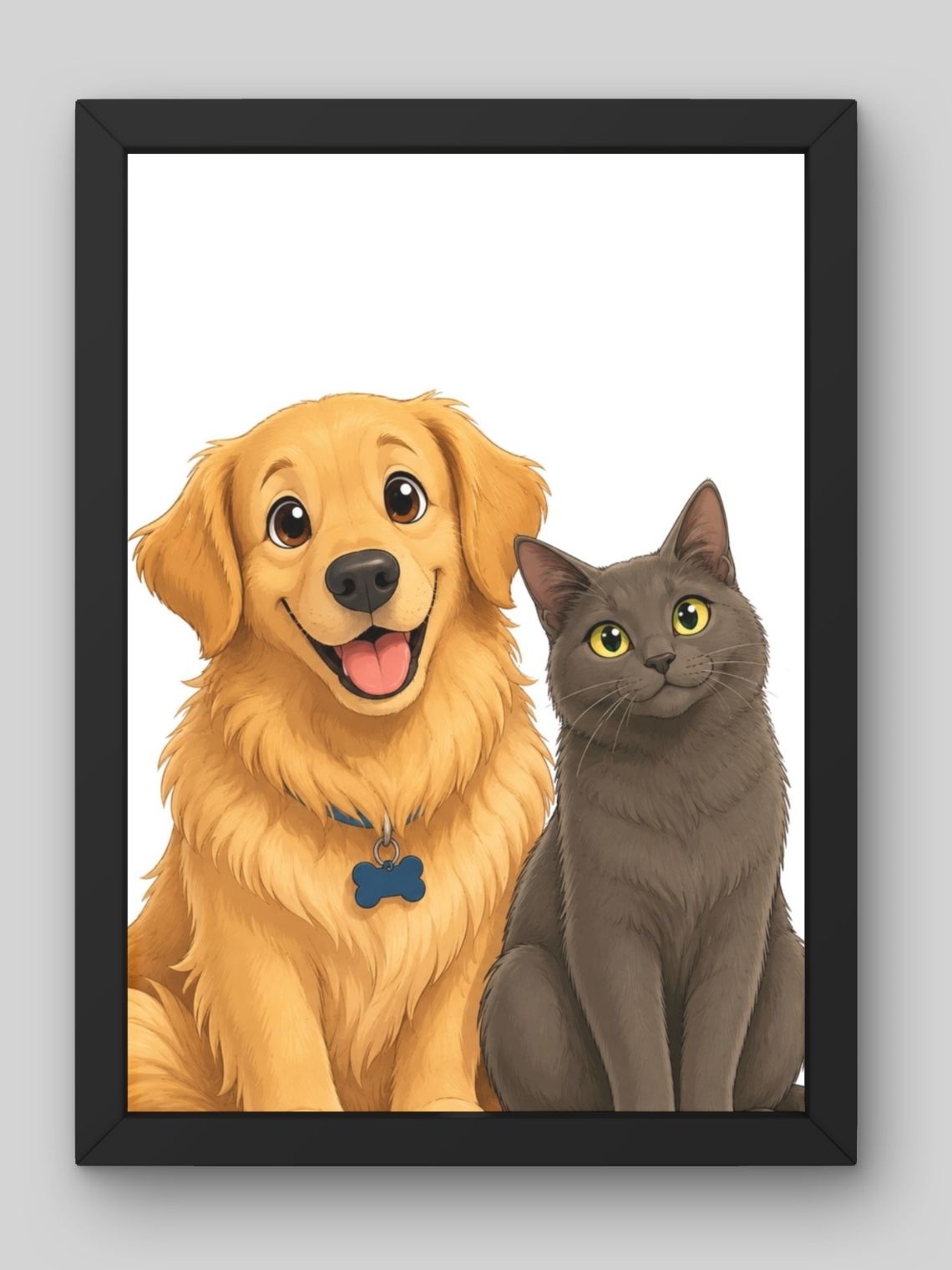 Cuadro Retrato Personalizado Mascotas Estilo Película Disney 11