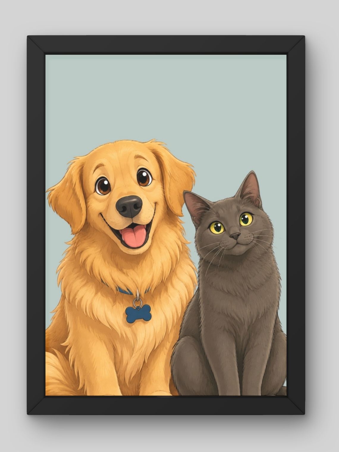 Cuadro Retrato Personalizado Mascotas Estilo Película Disney 13