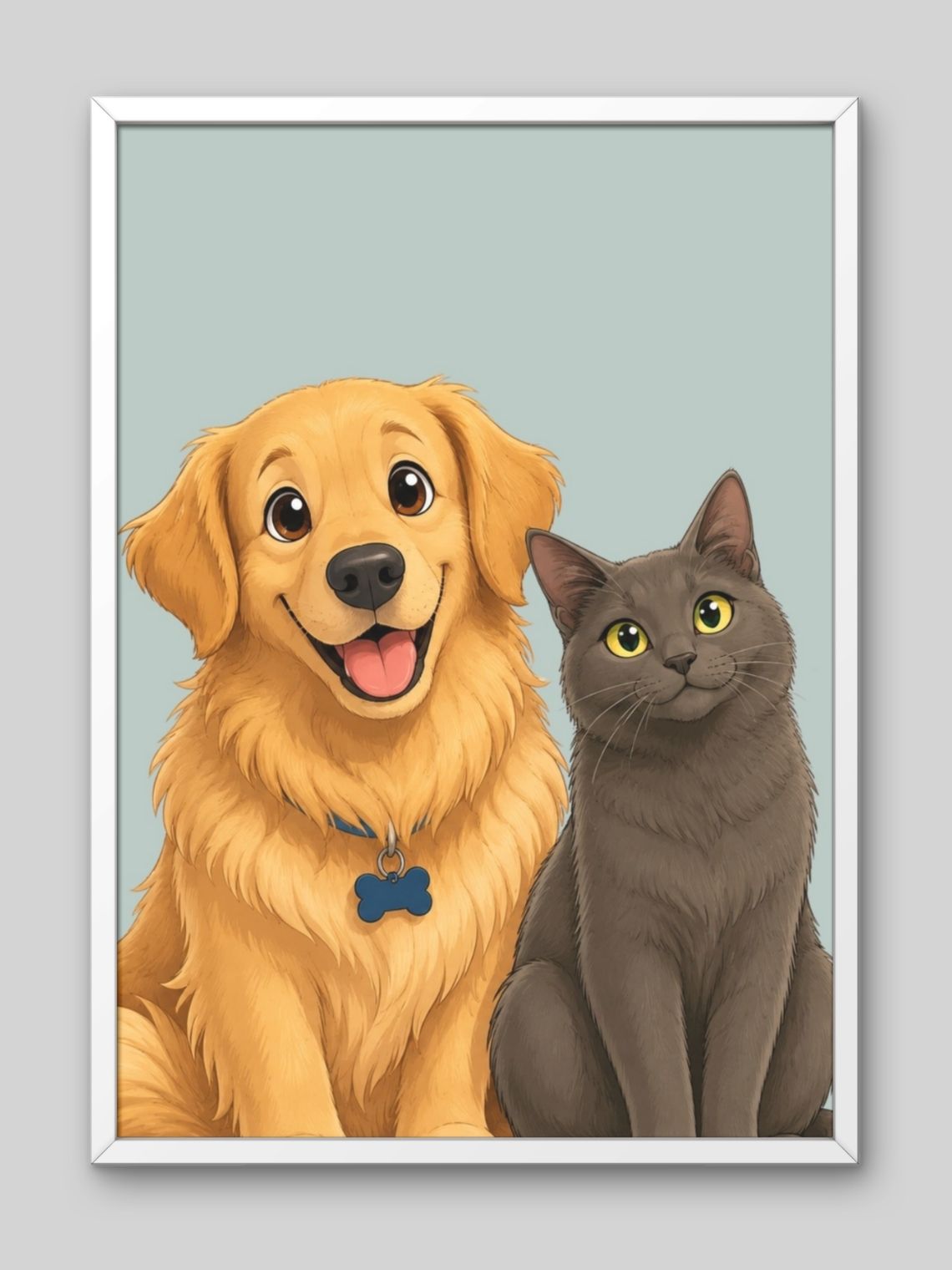Cuadro Retrato Personalizado Mascotas Estilo Película Disney 14