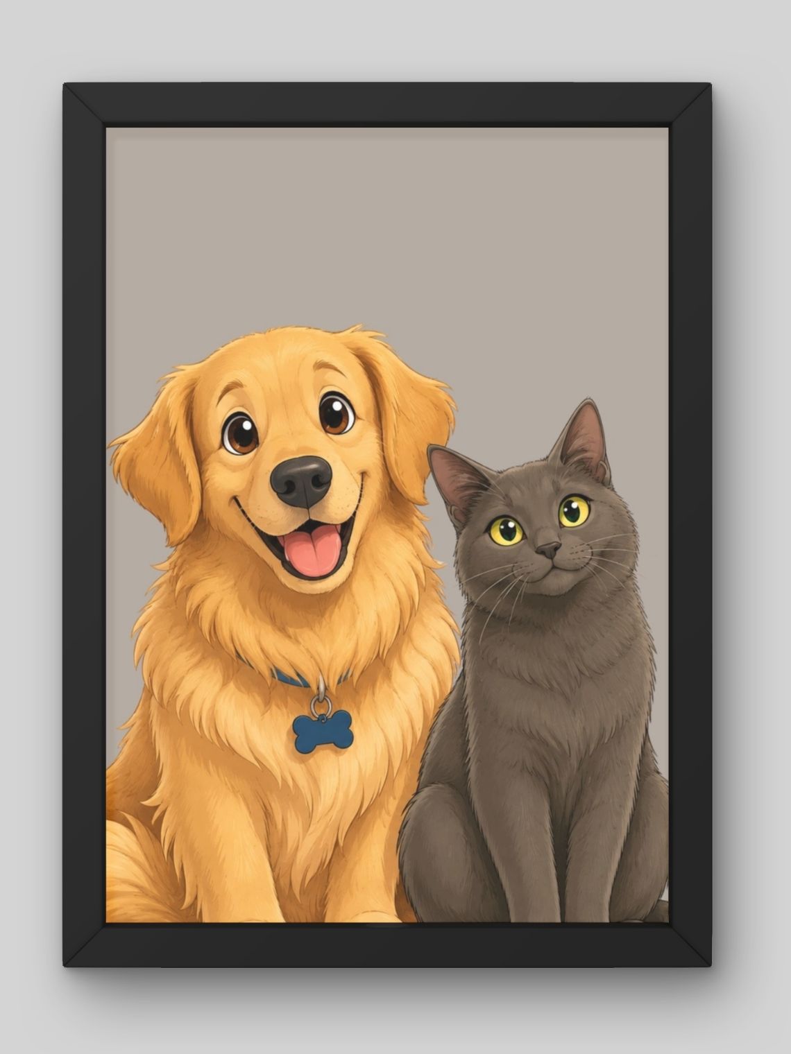 Cuadro Retrato Personalizado Mascotas Estilo Película Disney 15