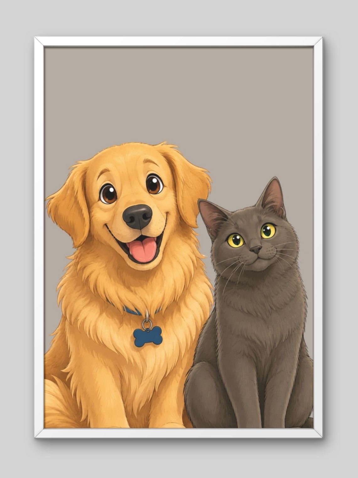 Cuadro Retrato Personalizado Mascotas Estilo Película Disney 16