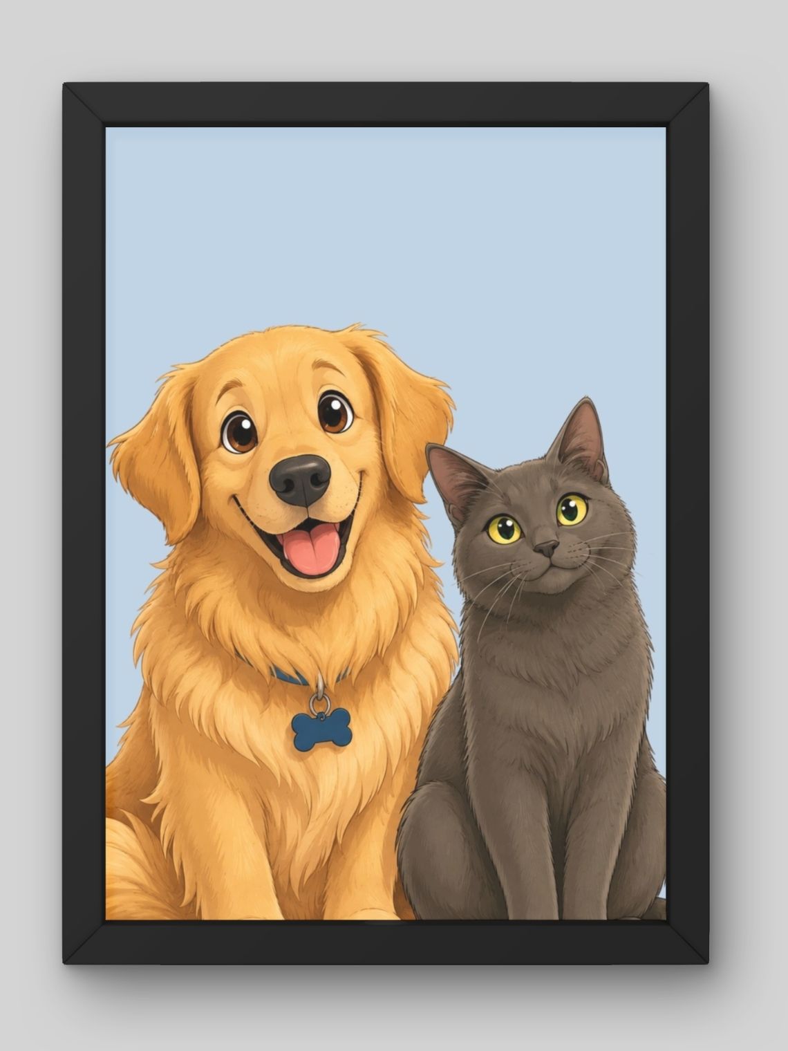 Cuadro Retrato Personalizado Mascotas Estilo Película Disney 17