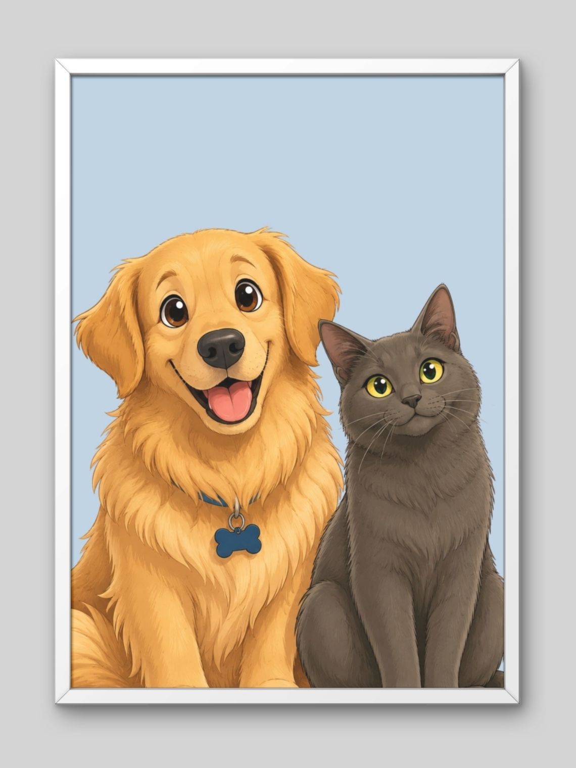 Cuadro Retrato Personalizado Mascotas Estilo Película Disney 18