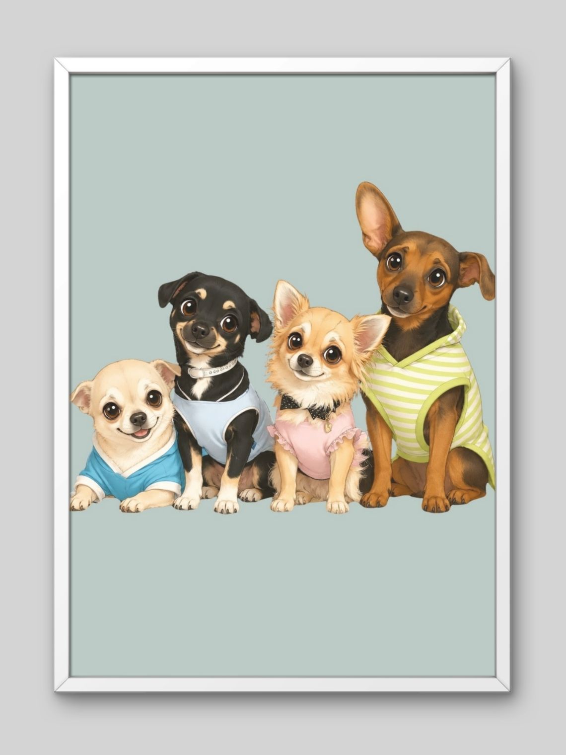 Cuadro Retrato Personalizado Mascotas Estilo Película Disney 30