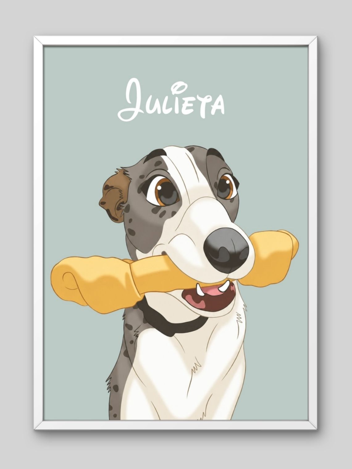 Cuadro Retrato Personalizado Mascotas Estilo Película Disney 2
