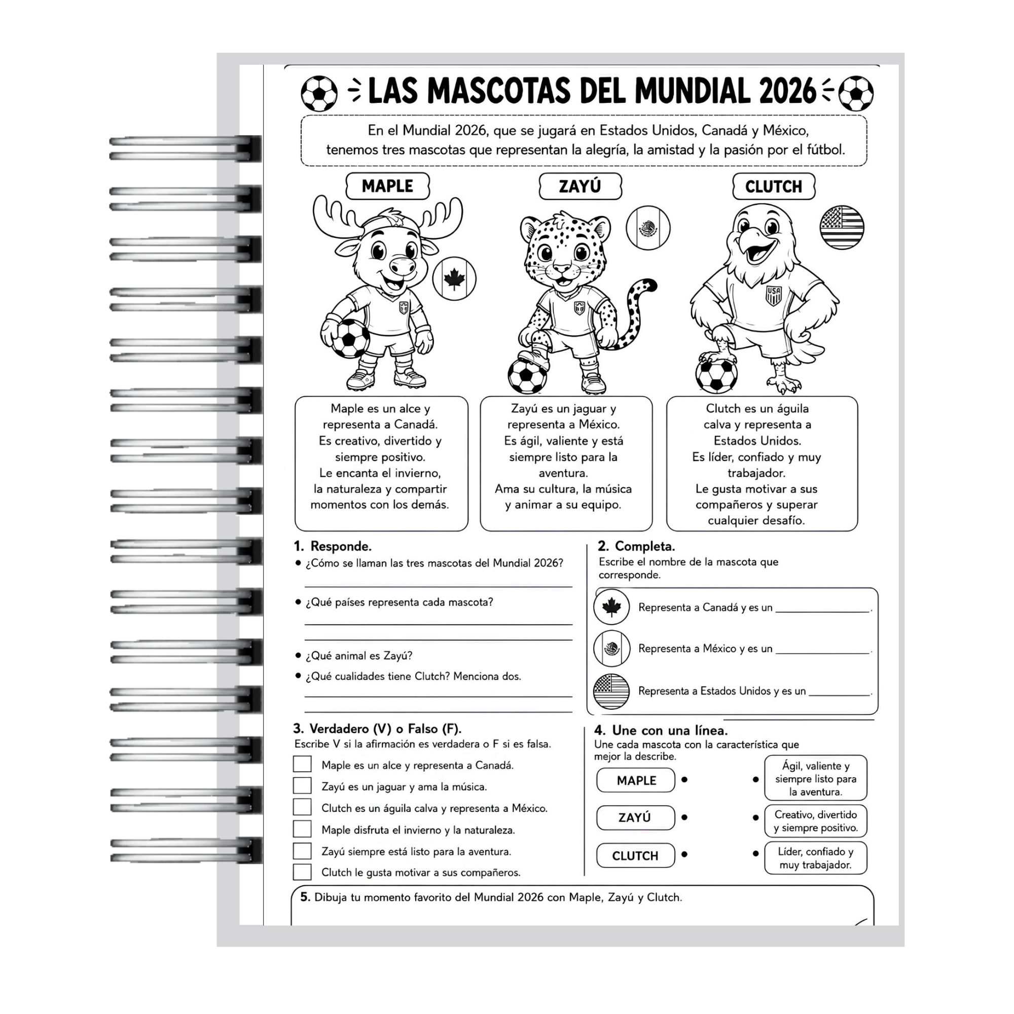 Libro de Actividades Mascotas Mundialistas 2026 4