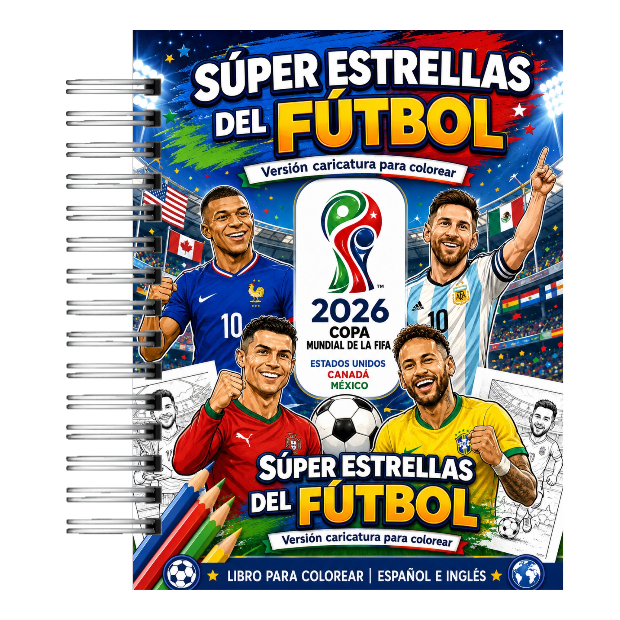Libro para Colorear Superestrellas del Fútbol 1