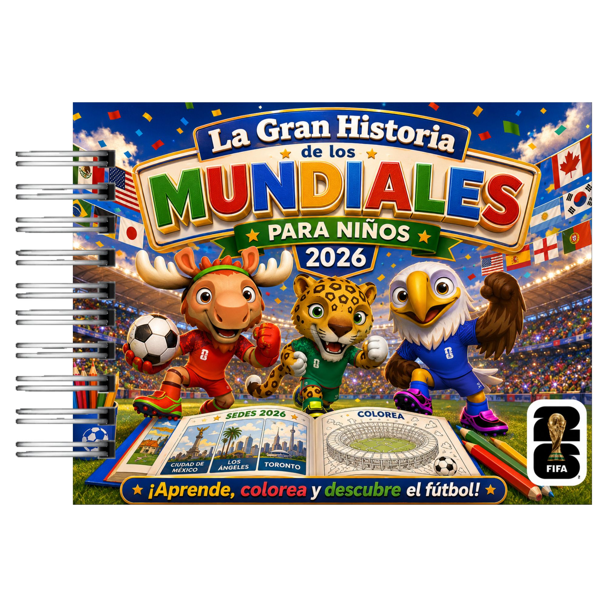 Libro para Colorear Historia de los Mundiales de Fútbol 1