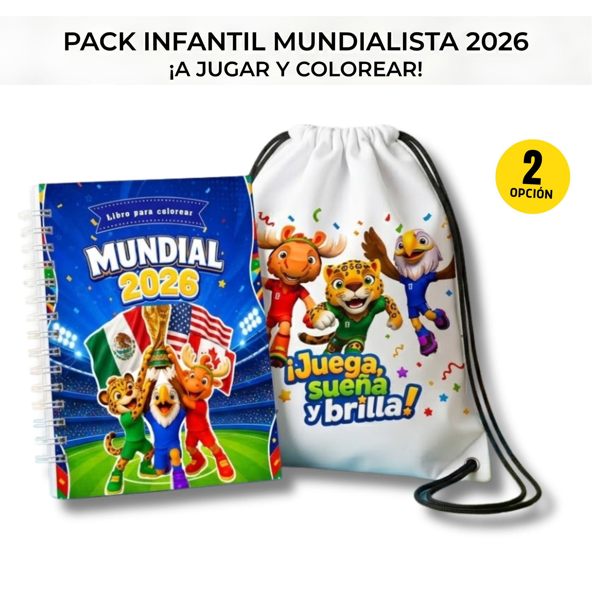 Pack Infantil Mundialista 2026 - Libro de Actividades + Mochila tipo Morral 2