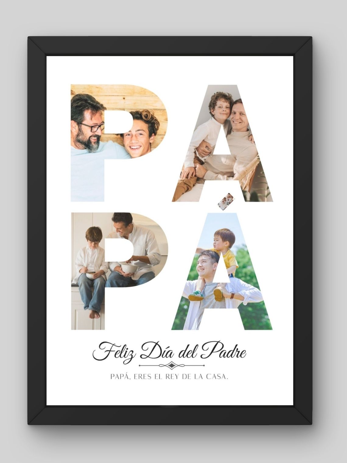 Cuadro Retrato Personalizado Papá con Collage de Fotos 1
