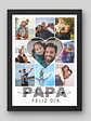Cuadro Retrato Multi Fotos Papá Te Amo con Corazón Central - Miniatura 1