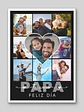 Cuadro Retrato Multi Fotos Papá Te Amo con Corazón Central - Miniatura 2