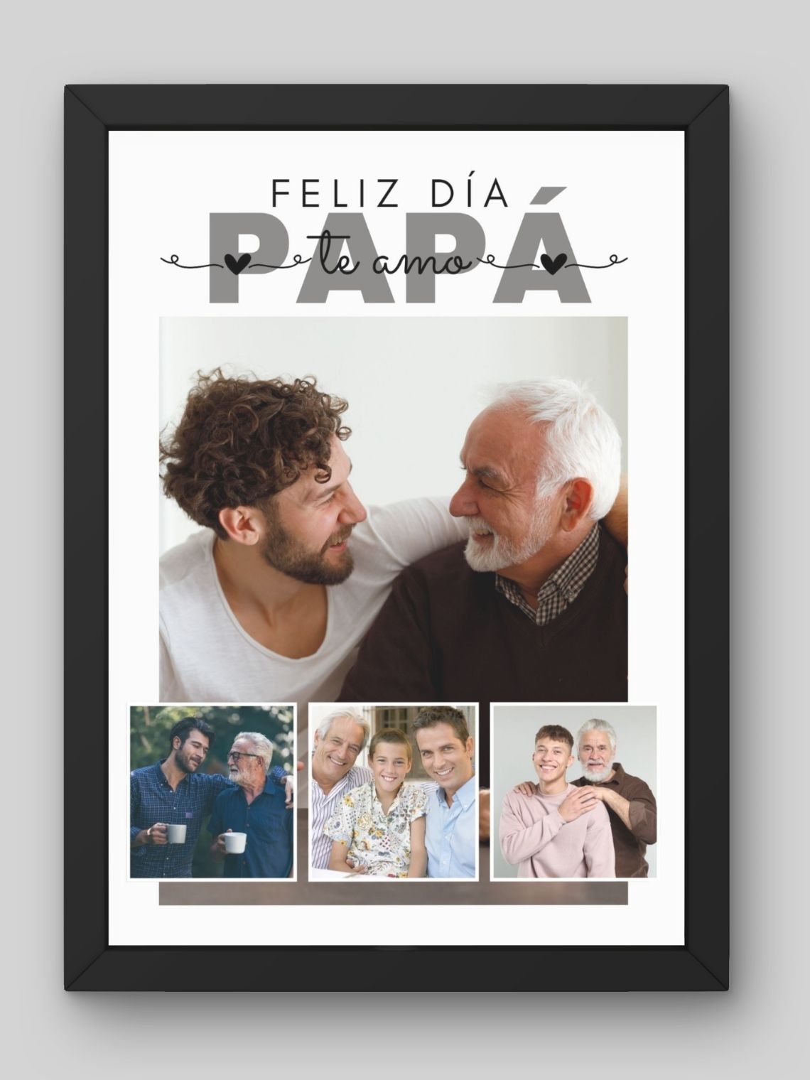 Cuadro Retrato Multi Fotos  Feliz Día Papá con Foto Principal 1