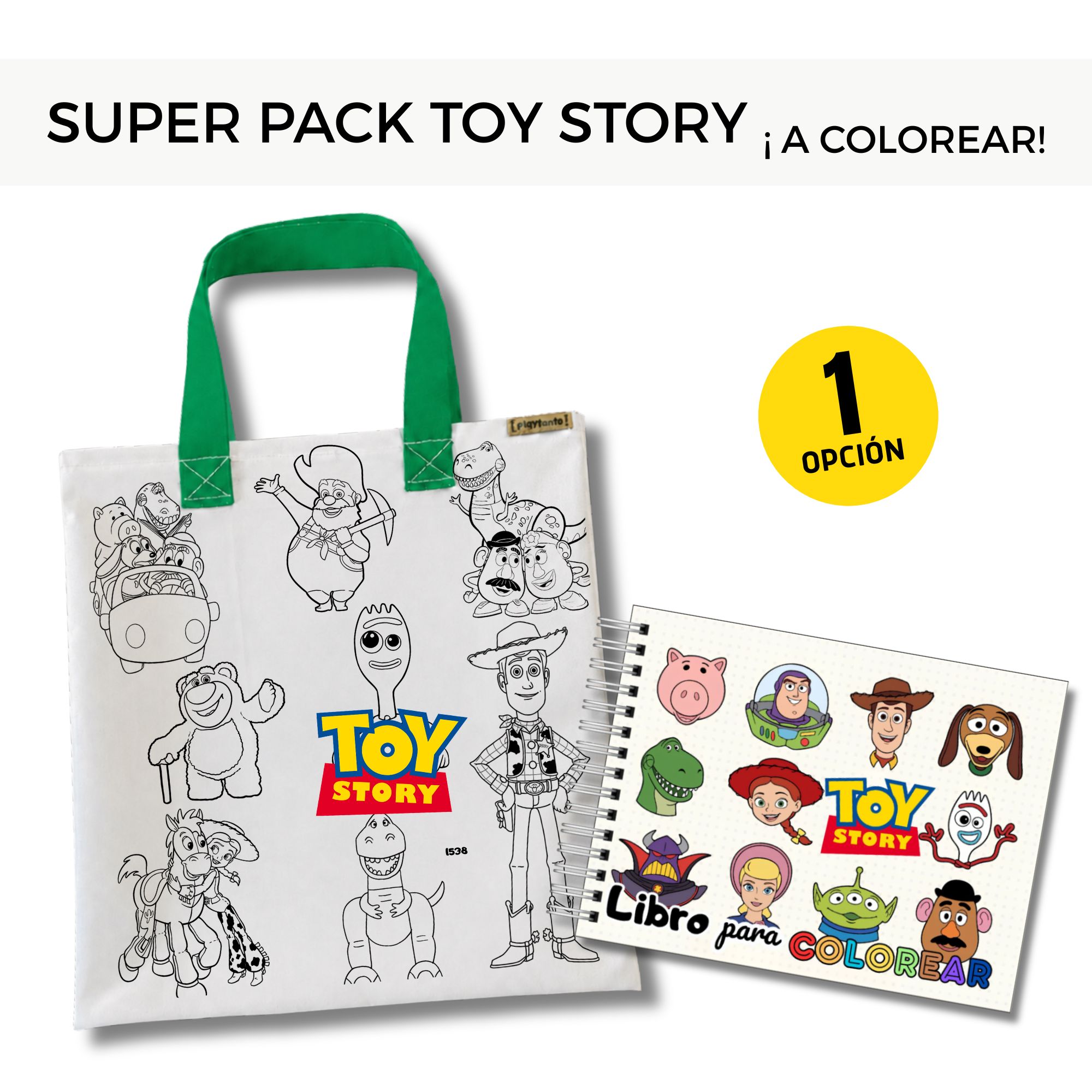 Super Pack Toy Story - Libro para Colorear + Bolsa para Pintar 1
